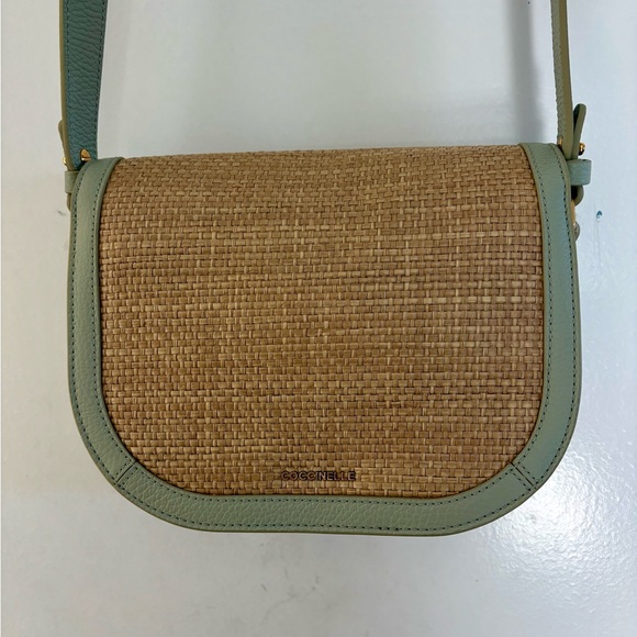 Coccinelle Dew Straw Small Bag – Raffia & Celadon Leather – Made in Italy – NWOT - Picture 5 of 12